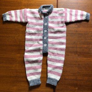 Hand Knit Little Jail Birdie Onesie -brand new